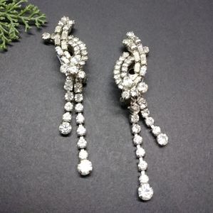 Vintage Gatsby Style Rhinestone Earrings